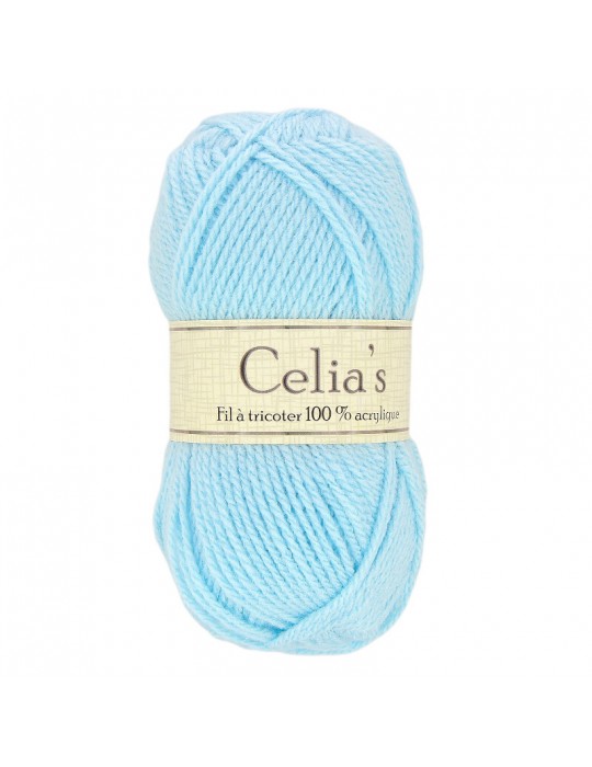 Lot de 10 pelotes de fil à tricoter Celia's bleu