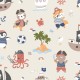 Coupon 3m Tissu Coton Imprimé Arthur Multico