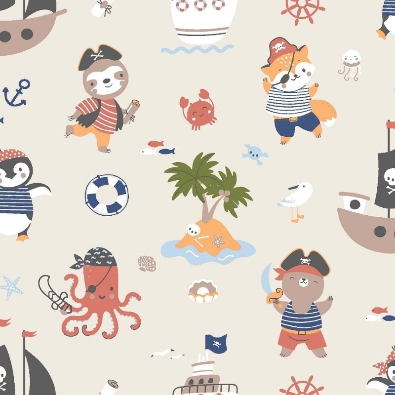 Coupon 3m Tissu Coton Imprimé Arthur Multico