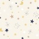 Coupon 3m Tissu Coton Imprimé Luciole Naturel
