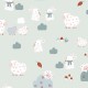 Coupon 3m Tissu Coton Imprimé Magneau Bleu