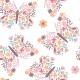 Coupon 3m Tissu Coton Imprimé Papilo Rose 