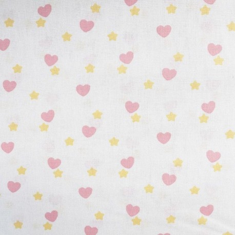 Coupon 3m Tissu Coton Imprimé Piky Rose