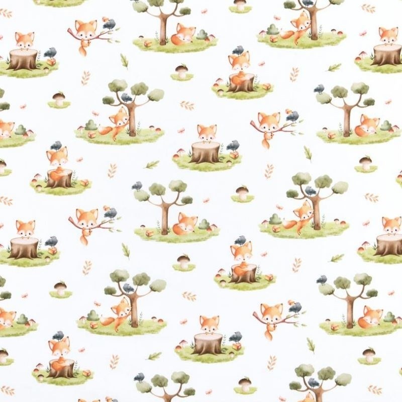 Coupon 3m Tissu Coton Imprimé Renard Multico