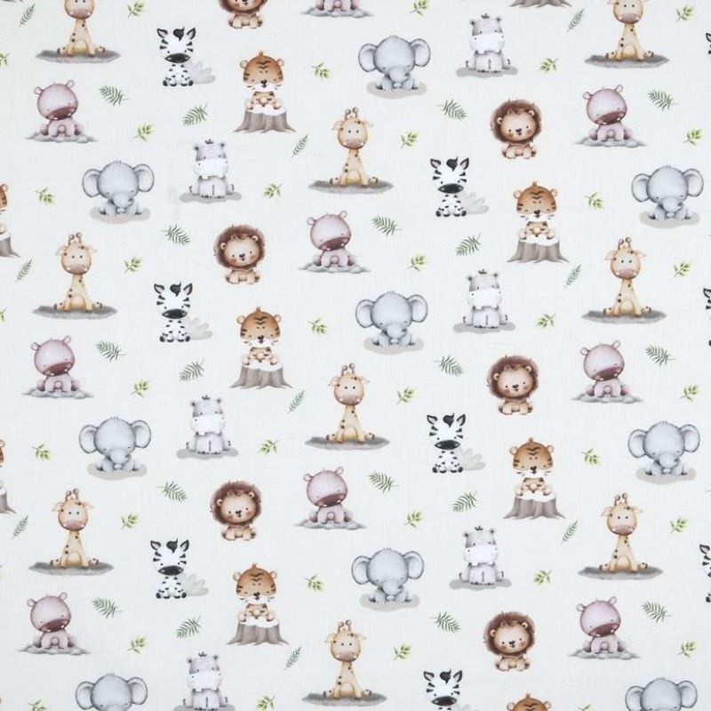 Coupon 3m Tissu Coton Imprimé Safary Naturel