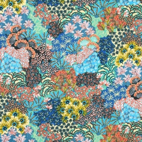 Coupon 3m Tissu Enduit Lupita Bleu