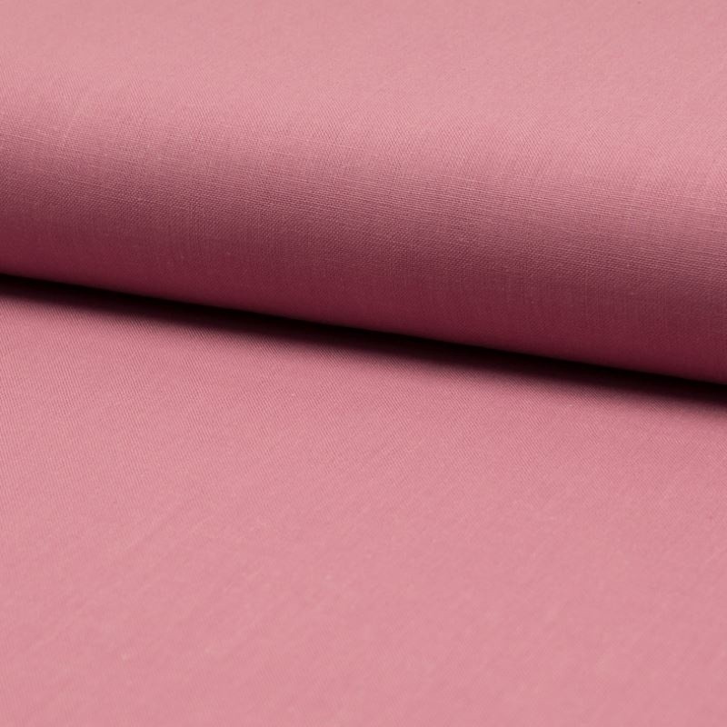 Coupon 3m Tissu Coton Uni Vieux Rose