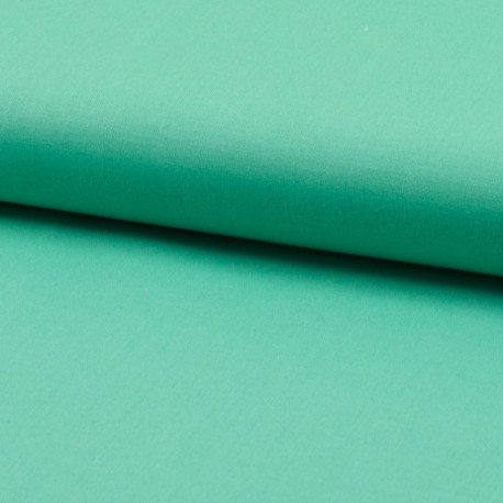 Coupon 3m Tissu Coton Uni Vert Aqua 