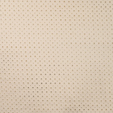 Coupon 3m Tissu Denim Souple Ajouré Ecru