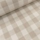 Coupon 3m Tissu Mallorca Tissé Teint Carreaux Naturel 