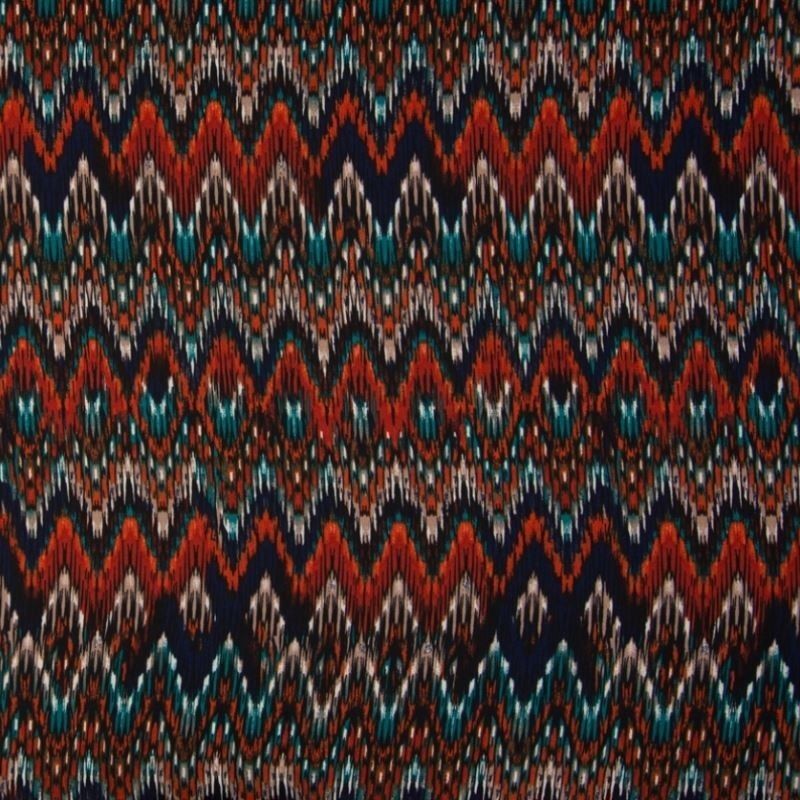 Coupon 3m Tissu Crêpe Georgette Imprimé Terracotta 