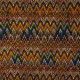 Coupon 3m Tissu Crêpe Georgette Imprimé Ocre terracotta marine 