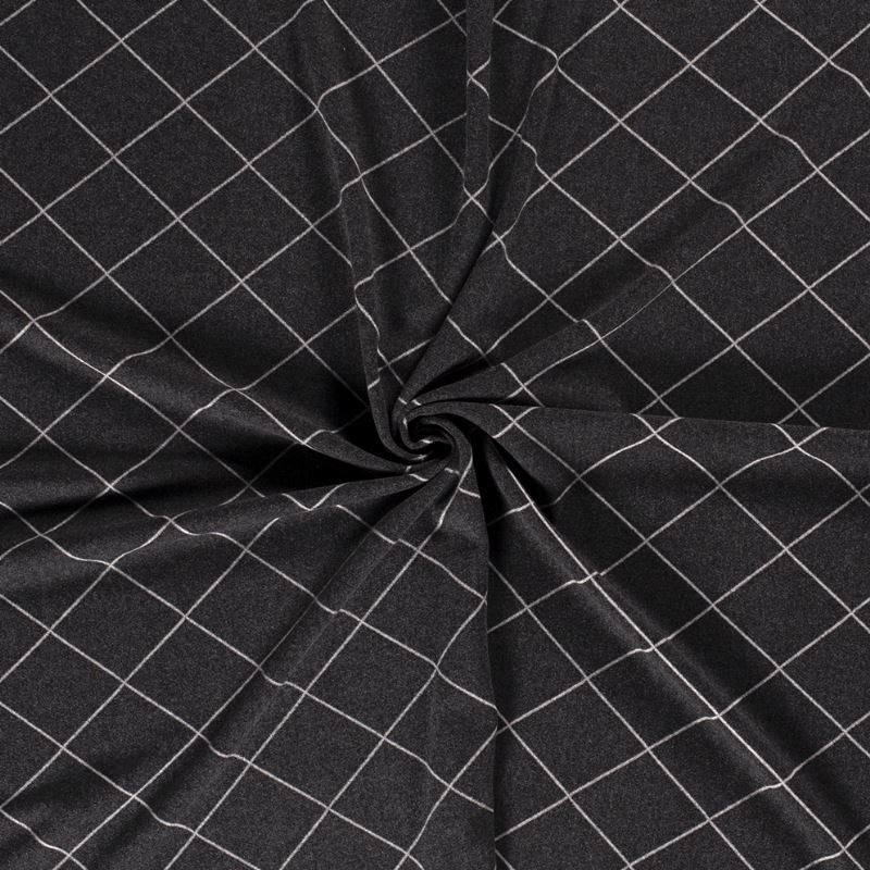 Coupon 3m Tissu Carreaux Noir