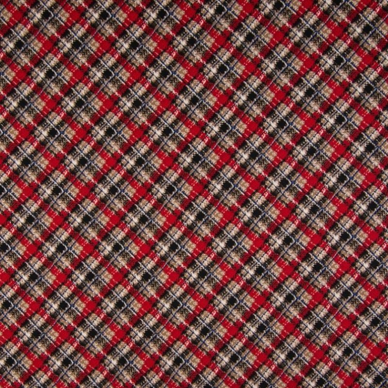Coupon 3m Tissu Viscose Imprimé Carreaux Brique 