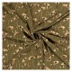 Coupon 3m Tissu Crepe Vert Imprime Feuillage