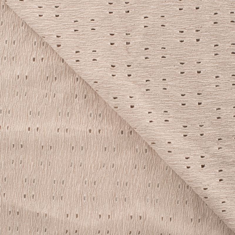 Coupon 3m Tissu Broderie Sur Crepe Elasthane Sable