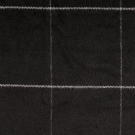 Coupon 3m Tissu Laine Grand Carreaux Noir 