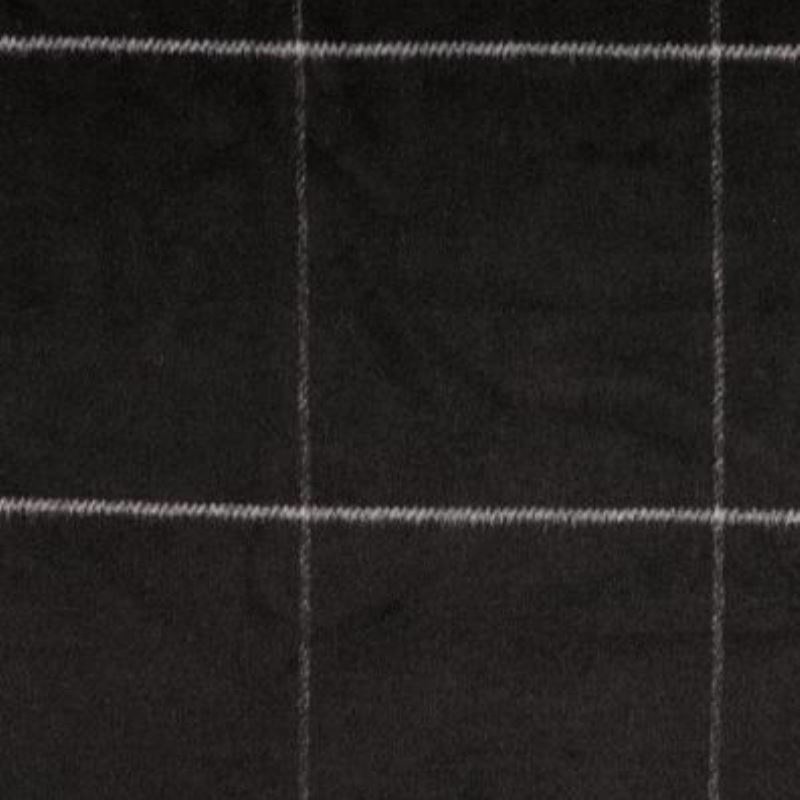 Coupon 3m Tissu Laine Grand Carreaux Noir 
