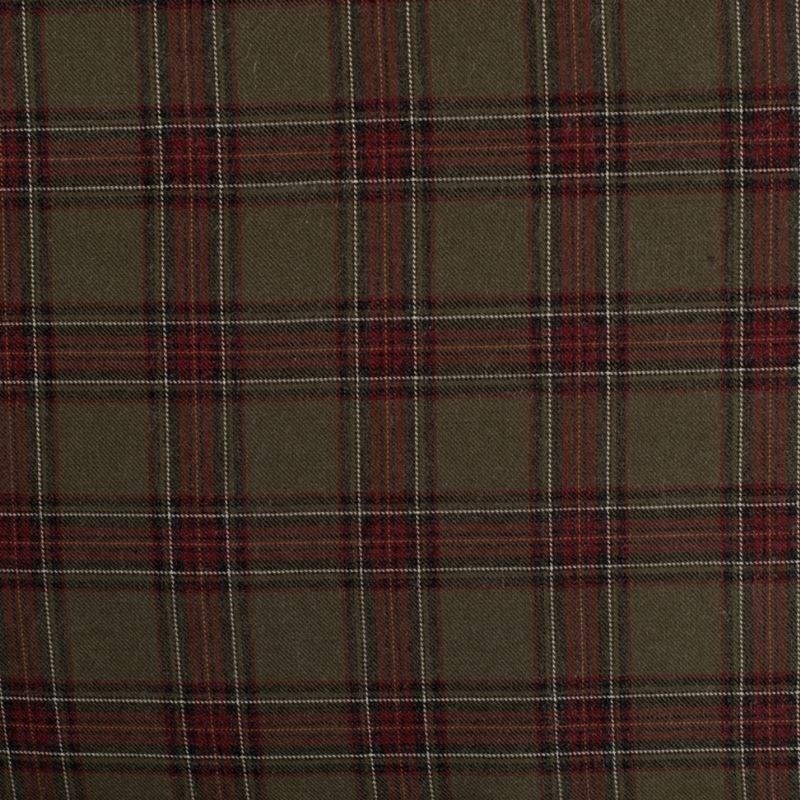 Coupon 3m Tissu Viscose Carreaux Army 