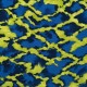 Coupon 3m Tissu Crepe Viscose Fluide Abstrait Bleu 