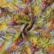 Coupon 3m Tissu Voile Crepe Imprimé Fleurs Vert D'eau