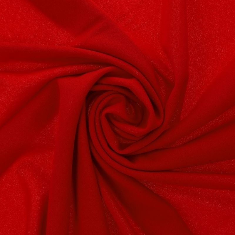 Coupon 3m Tissu Scuba Crepe Uni Rouge 