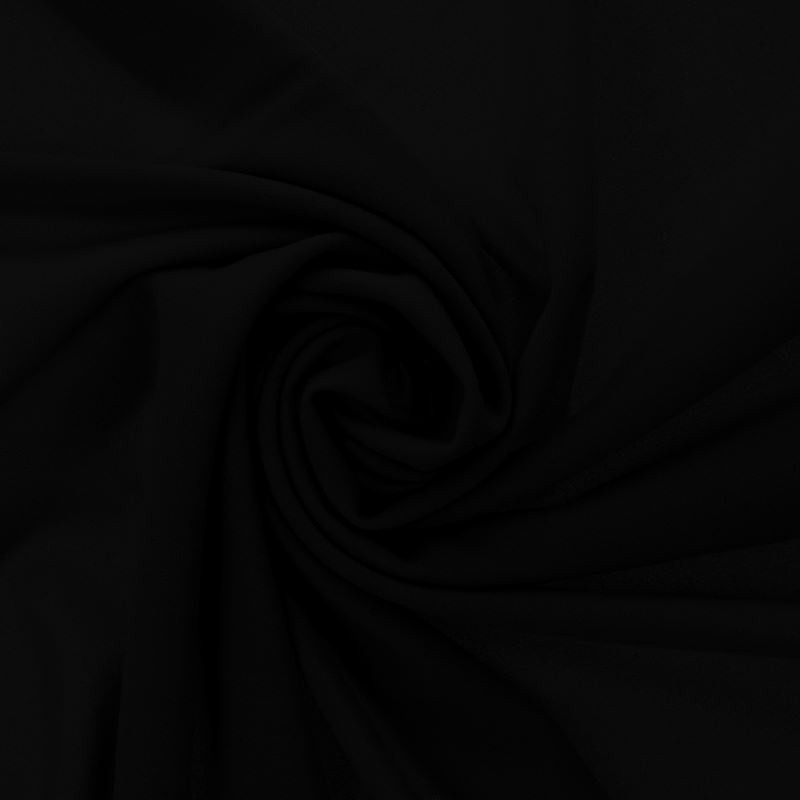 Coupon 3m Tissu Scuba Crepe Uni Noir 