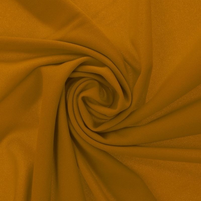 Coupon 3m Tissu Scuba Crepe Uni Moutarde 
