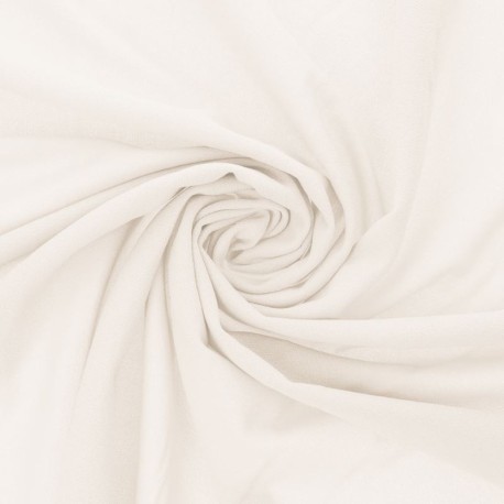 Coupon 3m Tissu Scuba Crepe Uni Ecru 