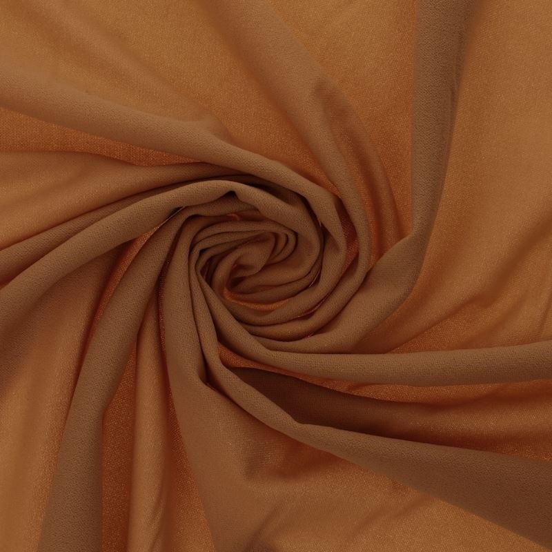 Coupon 3m Tissu Scuba Crepe Uni Fauve 