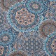 Coupon 3m Tissu Crêpe de Viscose Imprimé Cachemire Bleu