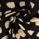 Coupon 3m Tissu Crêpe Satin Imprimé Noir