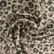 Coupon 3m Tissu Crêpe Satin Imprimé Noir Tacheté
