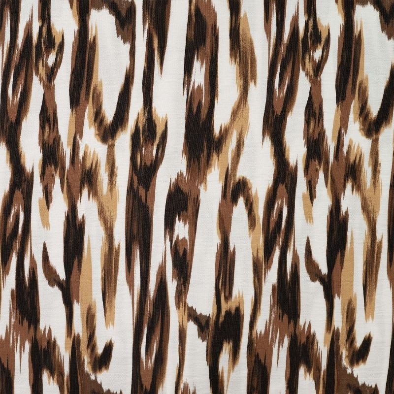 Coupon 3m Tissu Crêpe Viscose Imprimé Marron