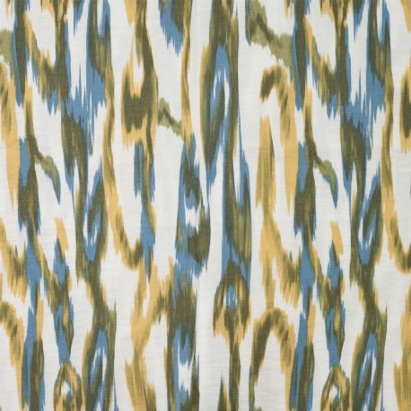 Coupon 3m Tissu Crêpe Viscose Imprimé Kaki