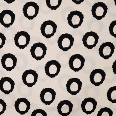 Coupon 3m Tissu Crêpe Viscose Imprimé Blanc