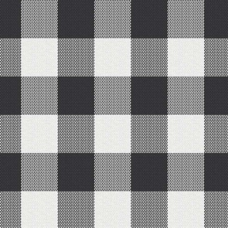Coupon 3m Tissu Cuadro Carreaux Gris Foncé