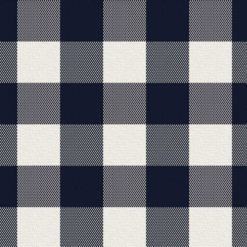 Coupon 3m Tissu Cuadro Carreaux Bleu Marine