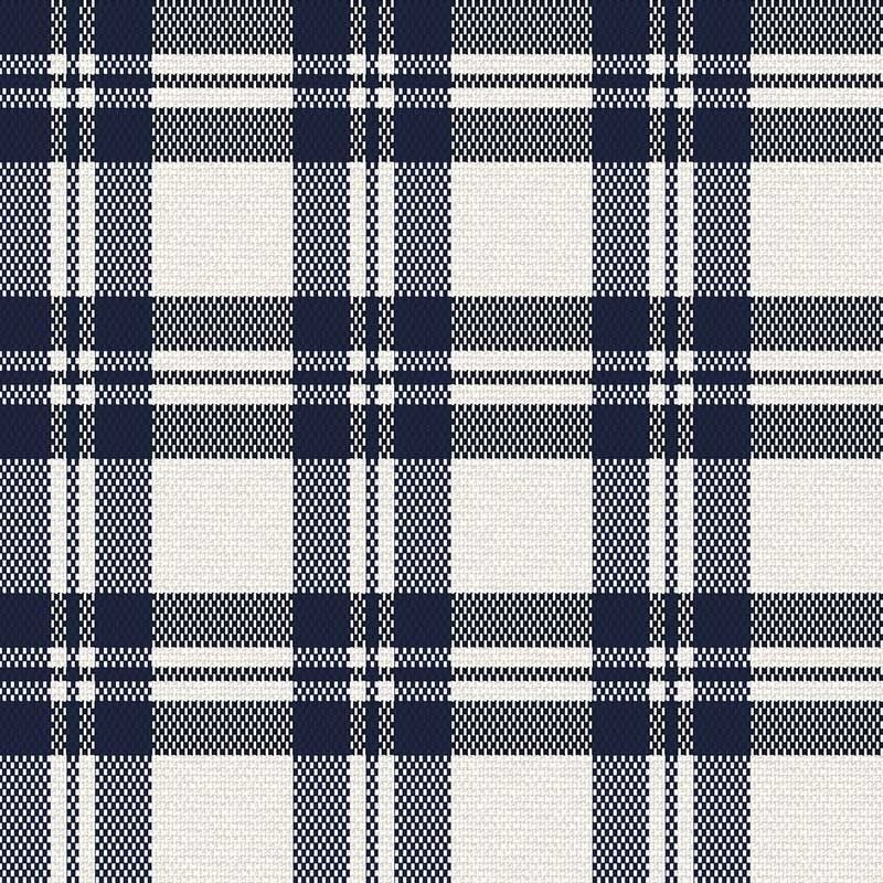 Coupon 3m Tissu Escoces Carreaux Bleu Marine