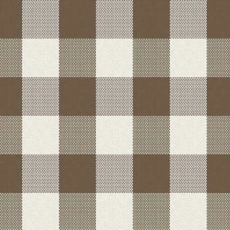 Coupon 3m Tissu Cuadro Carreaux Taupe