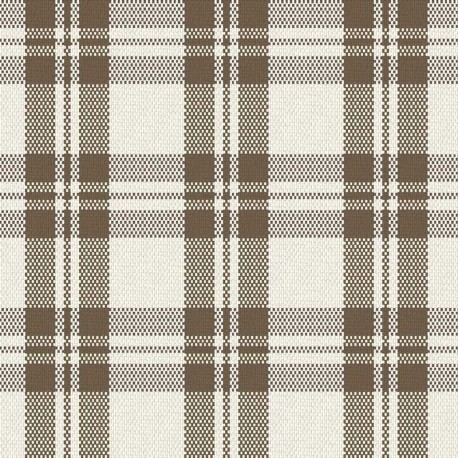 Coupon 3m Tissu Escoces Carreaux Taupe 
