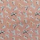 Coupon 3m Tissu Cretonne Chiens Imprimé Rose 