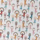 Coupon 3m Tissu Cretonne Imprimée Yoga Multico 