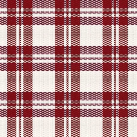 Coupon 3m Tissu Escoces Carreaux Bordeaux  