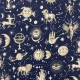 Coupon 3m Tissu Cretonne Cosmic Navy