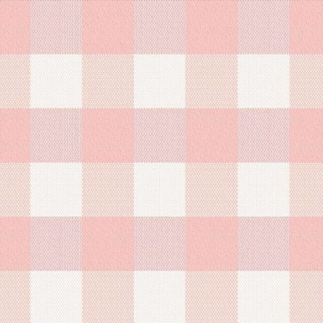 Coupon 3m Tissu Cuadro Carreaux Rose 