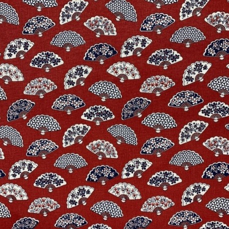 Coupon 3m Tissu Cretonne Pekin Rouge