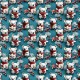 Coupon 3m Tissu Cretonne Noël Koala Givré Effet 3d Bleu