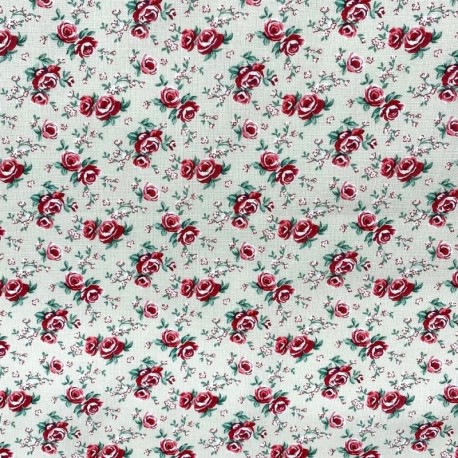 Coupon 3m Tissu Cretonne Suzanne Coloris Lin rouge