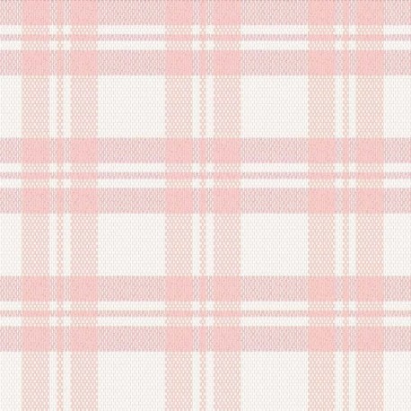 Coupon 3m Tissu Escoces Carreaux Rose 